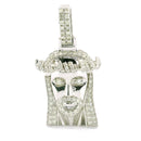 10K White Gold Men's Jesus Pendant – 1.14CTW Natural White Diamond Iced-Out Charm