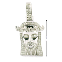 10K White Gold Men's Jesus Pendant – 1.14CTW Natural White Diamond Iced-Out Charm