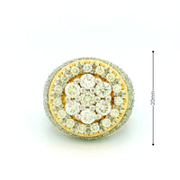 14k Yellow Gold Men’s Champion Ring | 6.92ctw Natural White Diamond