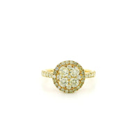 14k Yellow Gold Women’s Diamond Ring | 1.22ctw Natural White Diamonds, 11mm