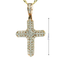 14K Rose Gold Cross Pendant – 1.91Ctw Natural White Diamonds | Elegant Faith Jewelry