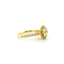 14k Yellow Gold Women’s Diamond Ring | 1.22ctw Natural White Diamonds, 11mm
