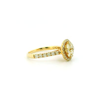 14k Yellow Gold Women’s Diamond Ring | 1.22ctw Natural White Diamonds, 11mm