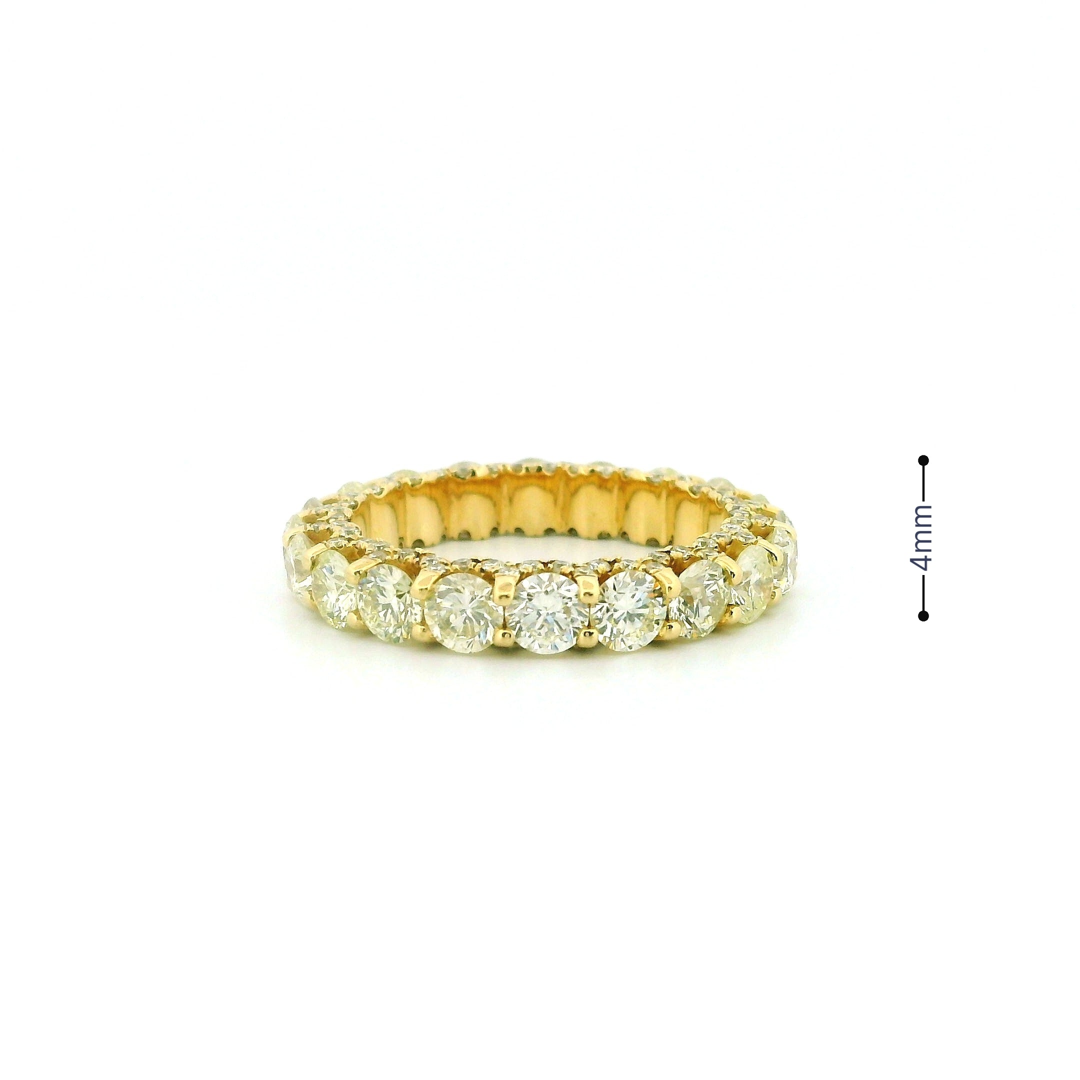 14k Yellow Gold Women’s Diamond Ring | 4.72ctw Natural White Diamonds, 4mm