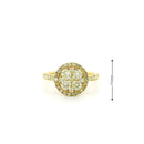 14k Yellow Gold Women’s Diamond Ring | 1.22ctw Natural White Diamonds, 11mm