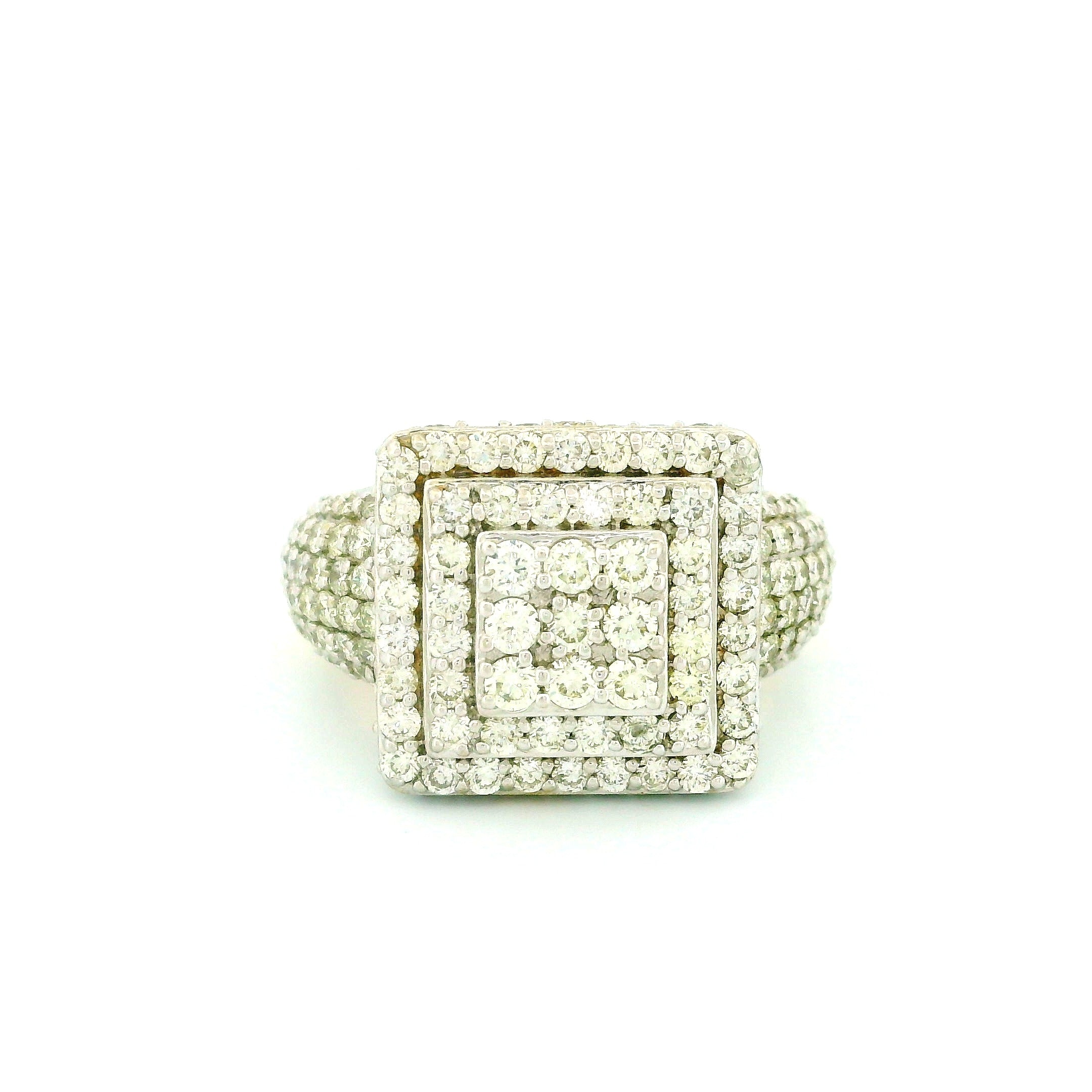 14k Yellow Gold Men’s Champion Ring | 4.54ctw Natural White Diamond