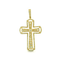 14k Yellow Gold Diamond Pendant | 2.17ctw Round Natural Diamonds, 41mm