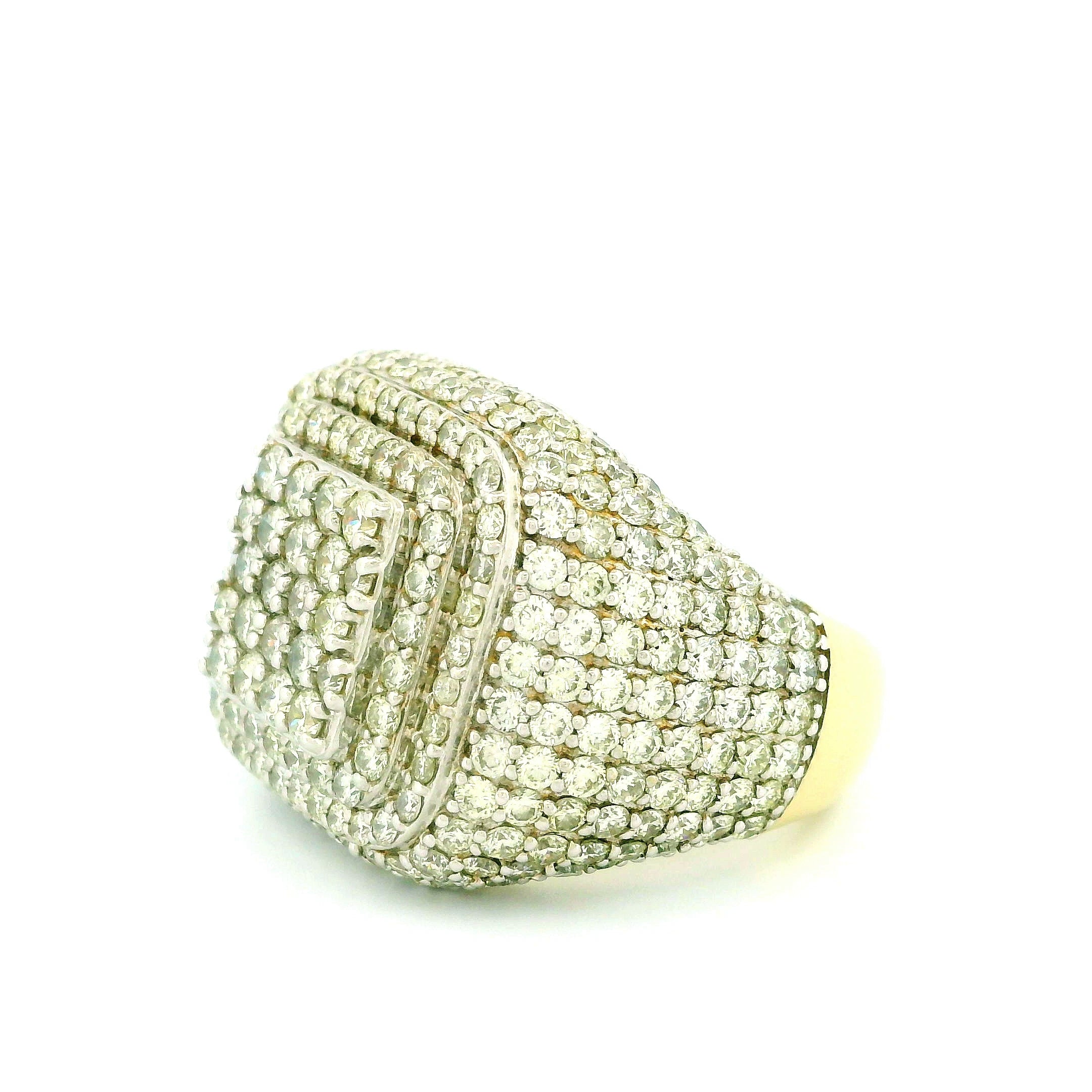 14k Yellow Gold Men’s Champion Ring | 6.64ctw Natural Diamond