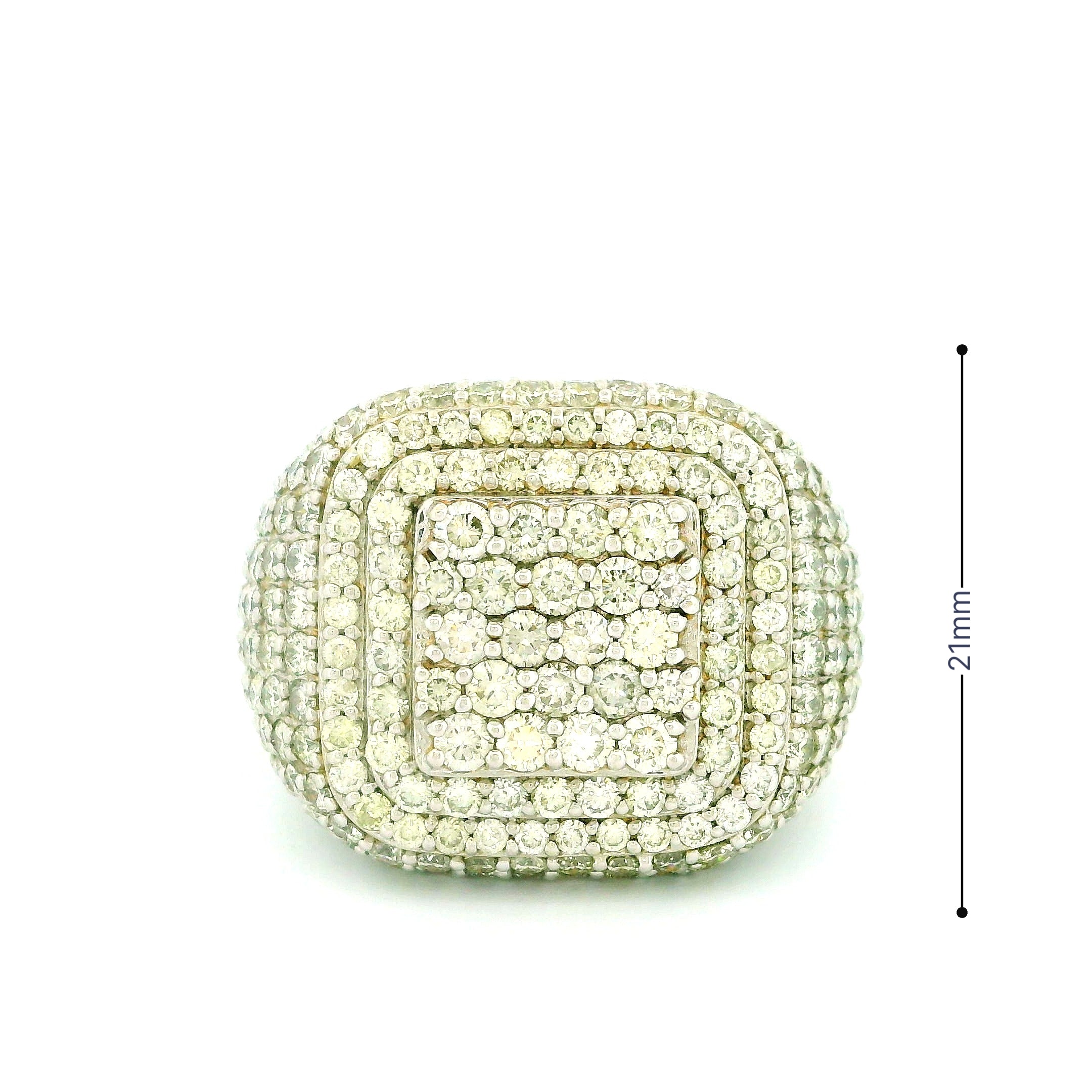 14k Yellow Gold Men’s Champion Ring | 6.64ctw Natural Diamond