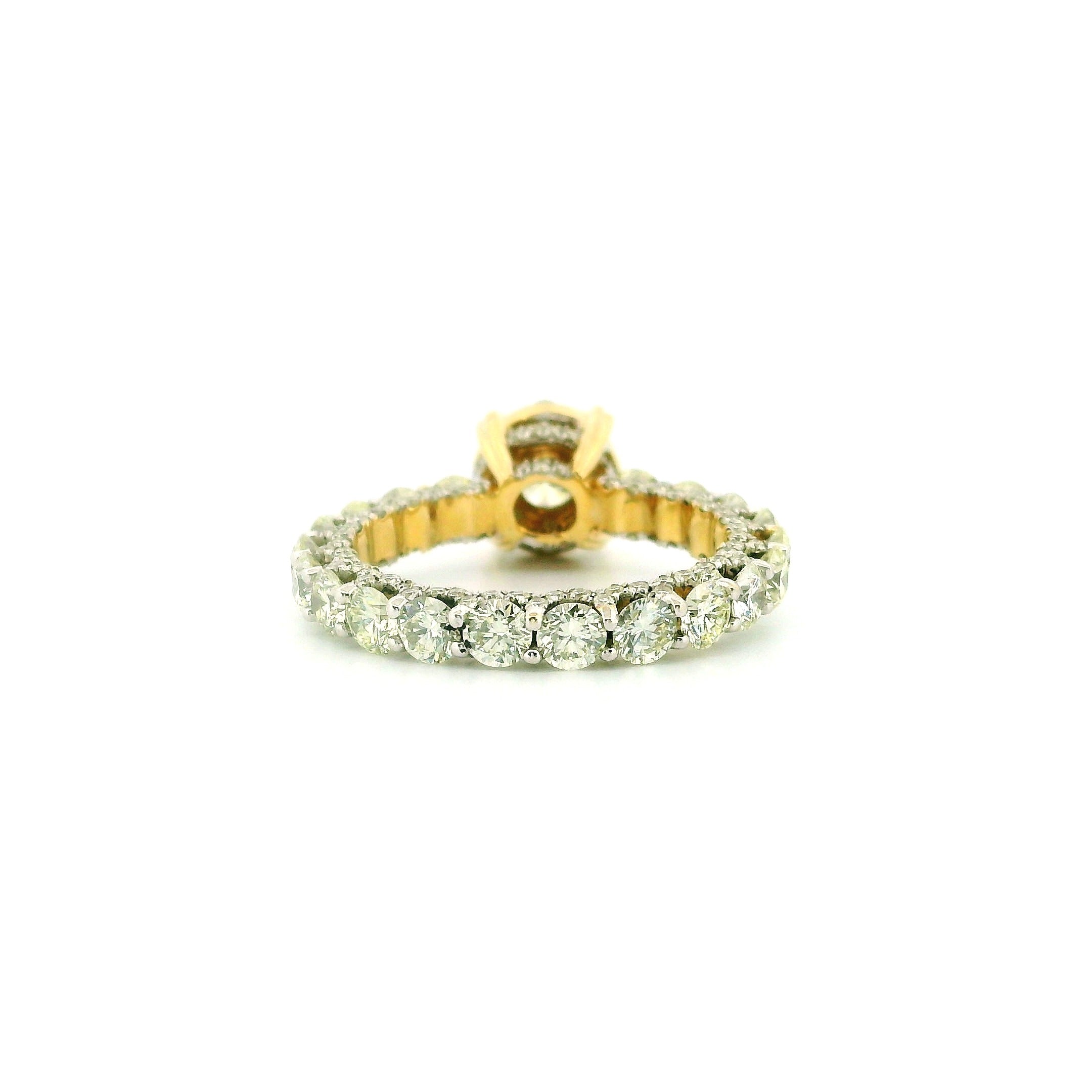14k Yellow Gold Women’s Diamond Ring | 3.77ctw Natural White Diamonds, 8mm