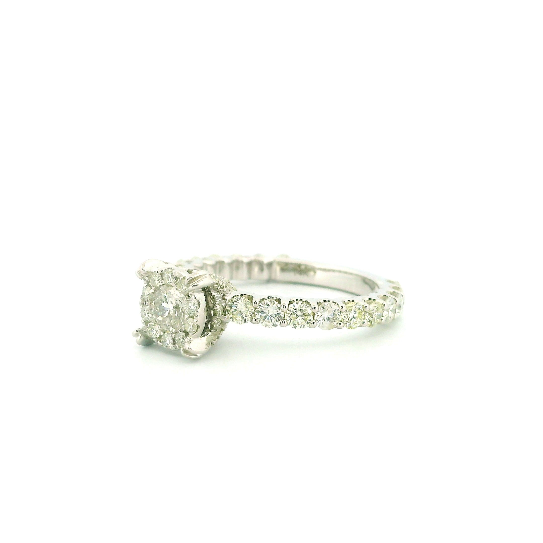 14k White Gold Women’s Diamond Ring | 1.78ctw Natural White Diamonds, 7mm
