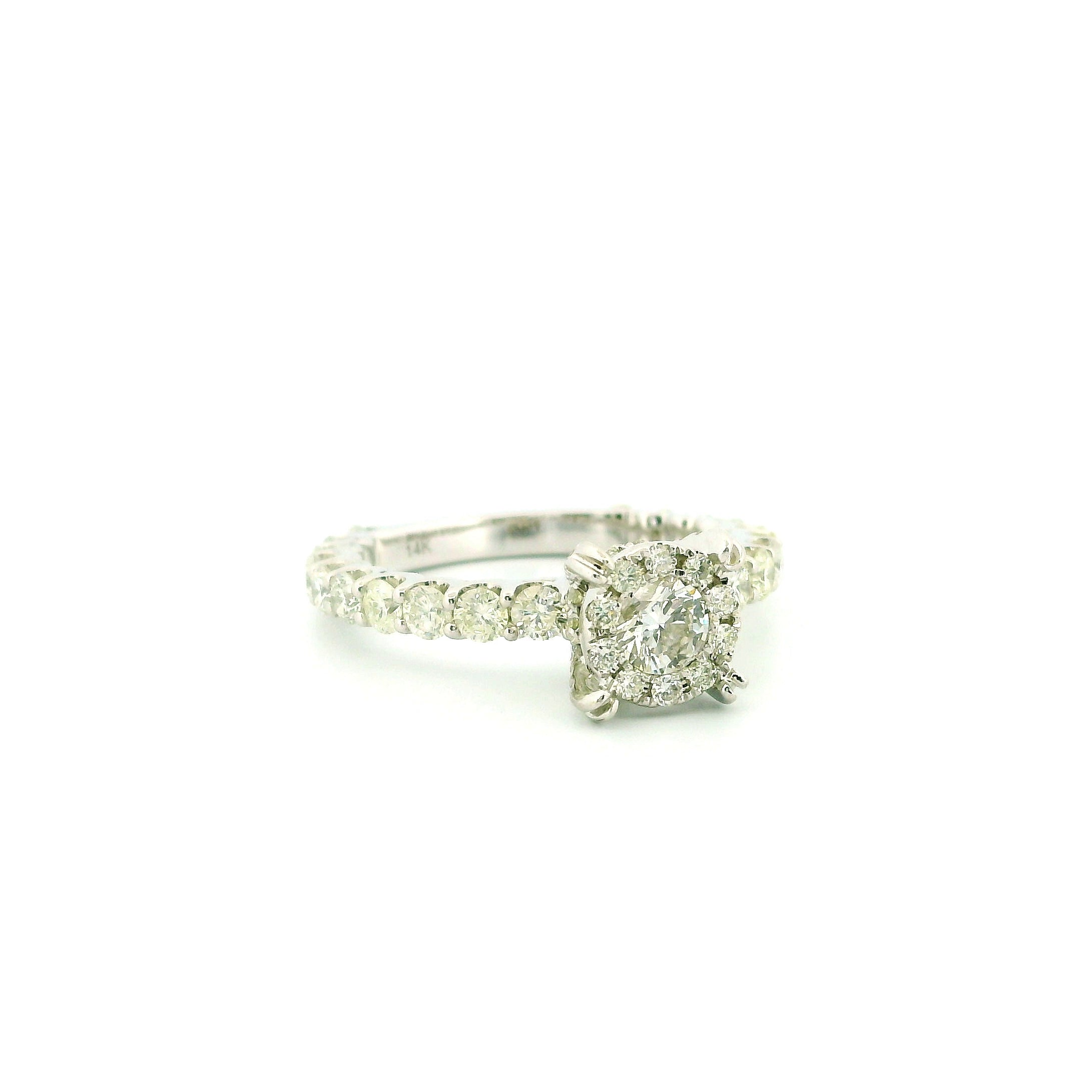 14k White Gold Women’s Diamond Ring | 1.78ctw Natural White Diamonds, 7mm