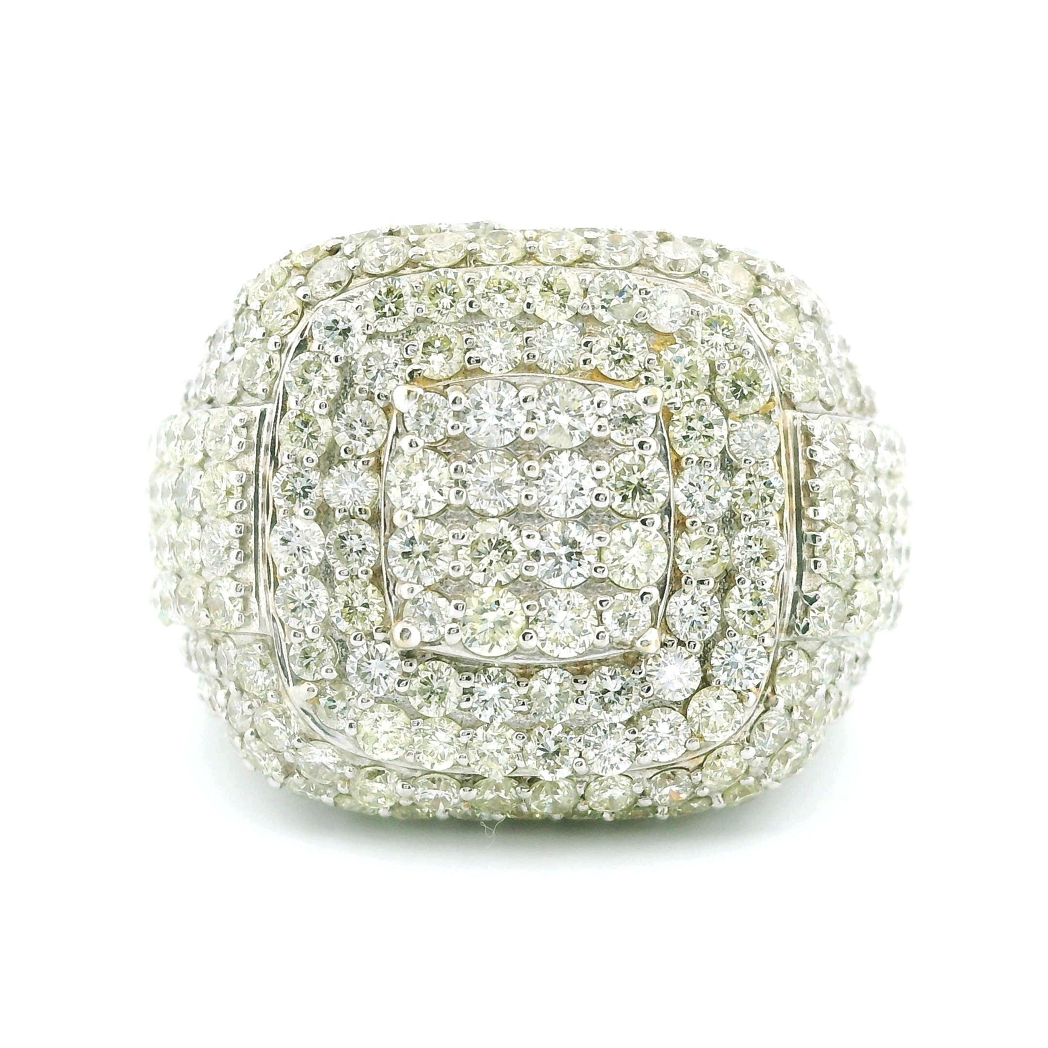 8.12ctw Round-Cut Diamond Men’s Champion Ring in 14K White Gold – Luxury Statement Jewelry