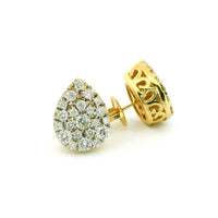 14k Yellow Gold Diamond Earrings | 1.49ctw Round Natural Diamonds, 12mm