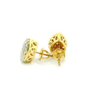 14k Yellow Gold Diamond Earrings | 1.49ctw Round Natural Diamonds, 12mm