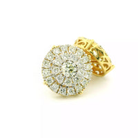 14k Yellow Gold Diamond Earrings | 2.63ctw Round Natural Diamonds, 14mm