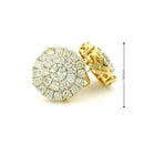 14k Yellow Gold Diamond Earrings | 2.63ctw Round Natural Diamonds, 14mm