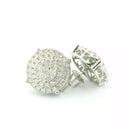 14k White Gold Diamond Earrings | 2.28ctw Round Natural Diamonds, 15mm