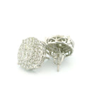 14k White Gold Diamond Earrings | 2.28ctw Round Natural Diamonds, 15mm
