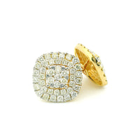 14k Yellow Gold Diamond Earrings | 2.22ctw Round Natural Diamonds, 14mm