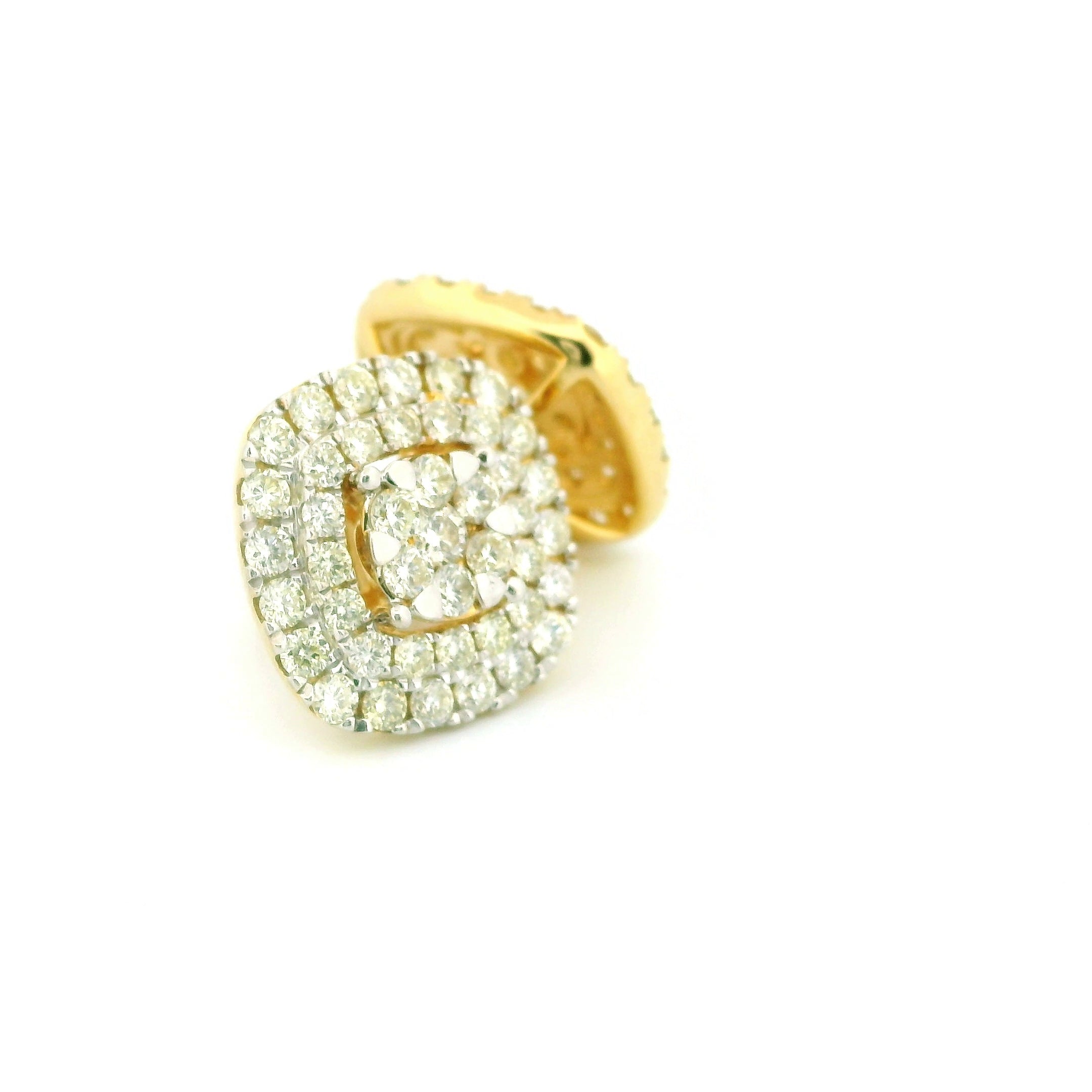 14k Yellow Gold Diamond Earrings | 2.22ctw Round Natural Diamonds, 14mm