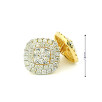 14k Yellow Gold Diamond Earrings | 2.22ctw Round Natural Diamonds, 14mm