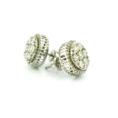14k White Gold Diamond Earrings | 1.63ctw Round Natural Diamonds, 11mm
