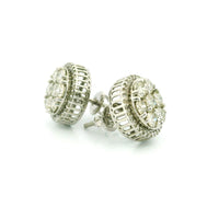 14k White Gold Diamond Earrings | 1.63ctw Round Natural Diamonds, 11mm