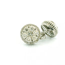 14k White Gold Diamond Earrings | 1.63ctw Round Natural Diamonds, 11mm