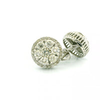 14k White Gold Diamond Earrings | 1.63ctw Round Natural Diamonds, 11mm