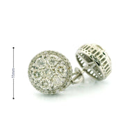 14k White Gold Diamond Earrings | 1.63ctw Round Natural Diamonds, 11mm