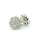 14k White Gold Diamond Earrings | 1.93ctw Round Natural Diamonds, 14mm