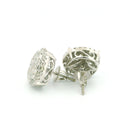 14k White Gold Diamond Earrings | 1.93ctw Round Natural Diamonds, 14mm