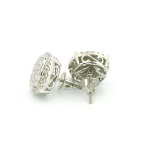14k White Gold Diamond Earrings | 1.93ctw Round Natural Diamonds, 14mm