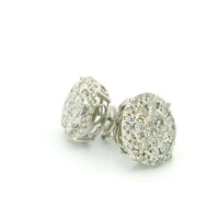 14k White Gold Diamond Earrings | 1.93ctw Round Natural Diamonds, 14mm