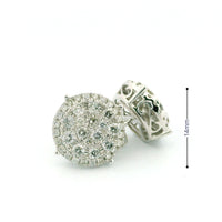 14k White Gold Diamond Earrings | 1.93ctw Round Natural Diamonds, 14mm