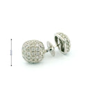 14k White Gold Diamond Earrings | 0.65ctw Round Natural Diamonds, 8mm