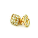 14k Yellow Gold Diamond Earrings | 2.07ctw Round Natural Diamonds, 12mm