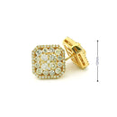 14k Yellow Gold Diamond Earrings | 2.07ctw Round Natural Diamonds, 12mm