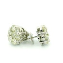 14k White Gold Diamond Earrings | 2.07ctw Round Natural Diamonds, 9mm