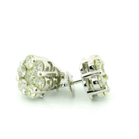 14k White Gold Diamond Earrings | 2.07ctw Round Natural Diamonds, 9mm