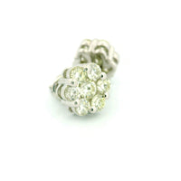 14k White Gold Diamond Earrings | 2.07ctw Round Natural Diamonds, 9mm