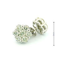 14k White Gold Diamond Earrings | 2.07ctw Round Natural Diamonds, 9mm