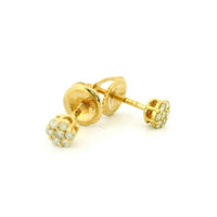 14k Yellow Gold Diamond Earrings | 0.15ctw Round Natural Diamonds, 4mm