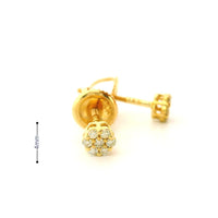 14k Yellow Gold Diamond Earrings | 0.15ctw Round Natural Diamonds, 4mm