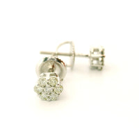 14k White Gold Diamond Earrings | 0.25ctw Round Natural Diamonds, 5mm