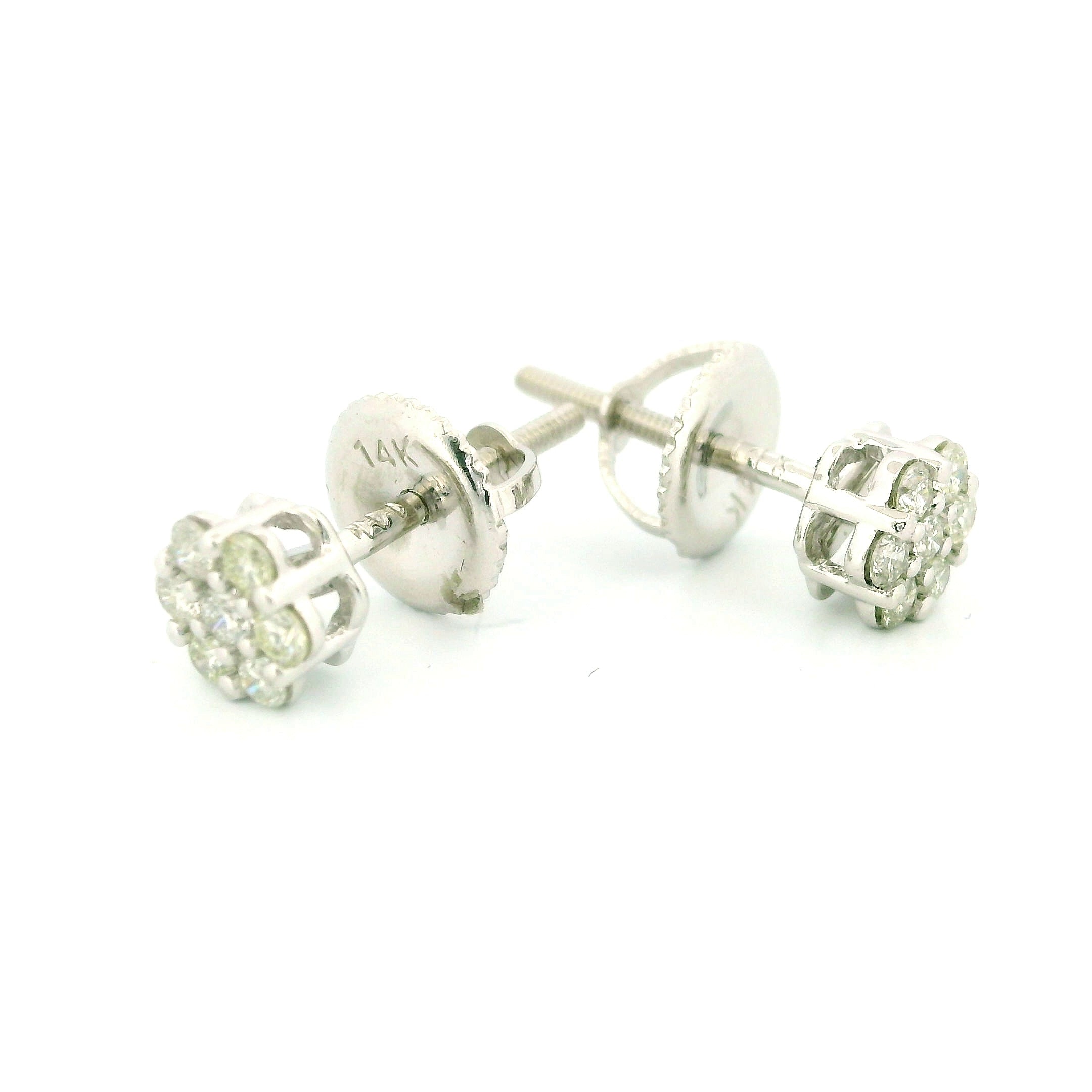 14k White Gold Diamond Earrings | 0.25ctw Round Natural Diamonds, 5mm
