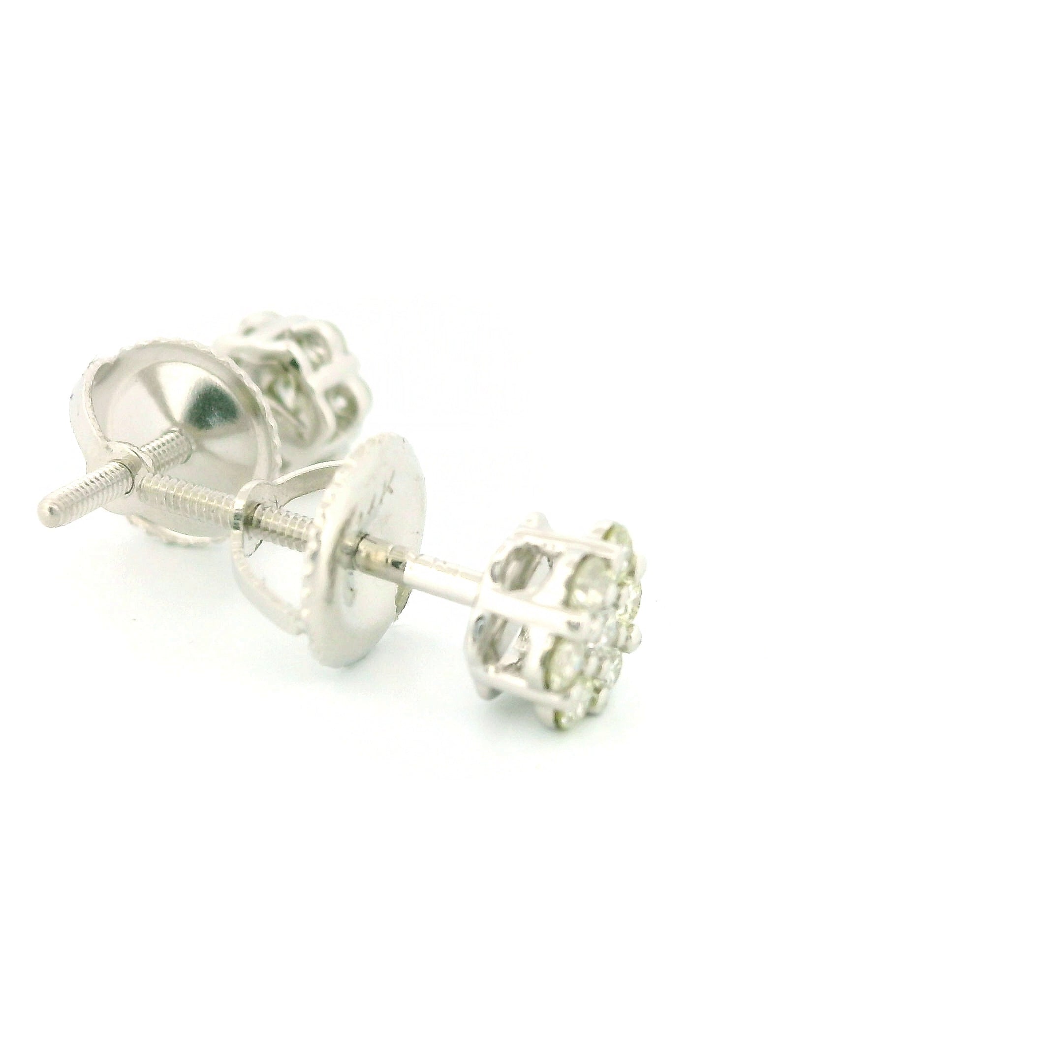 14k White Gold Diamond Earrings | 0.25ctw Round Natural Diamonds, 5mm