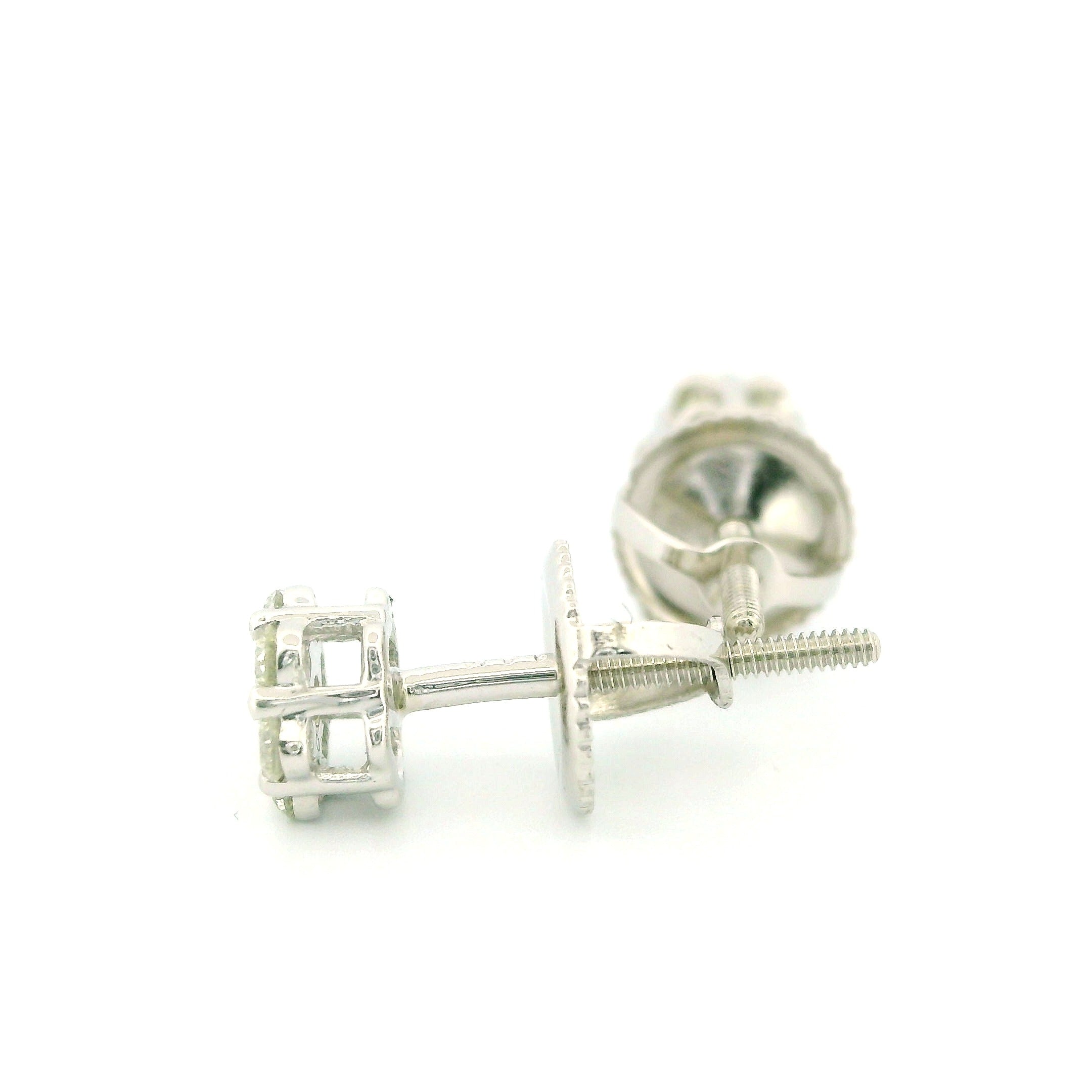 14k White Gold Diamond Earrings | 0.25ctw Round Natural Diamonds, 5mm