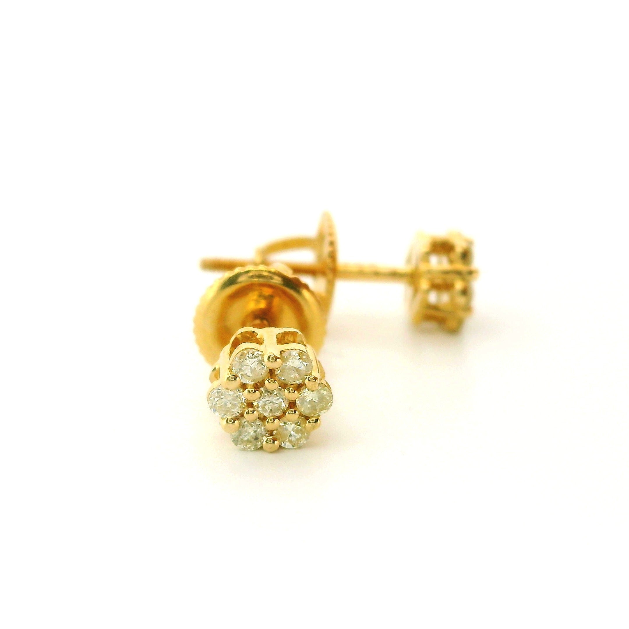 14k Yellow Gold Diamond Earrings | 0.25ctw Round Natural Diamonds, 5mm